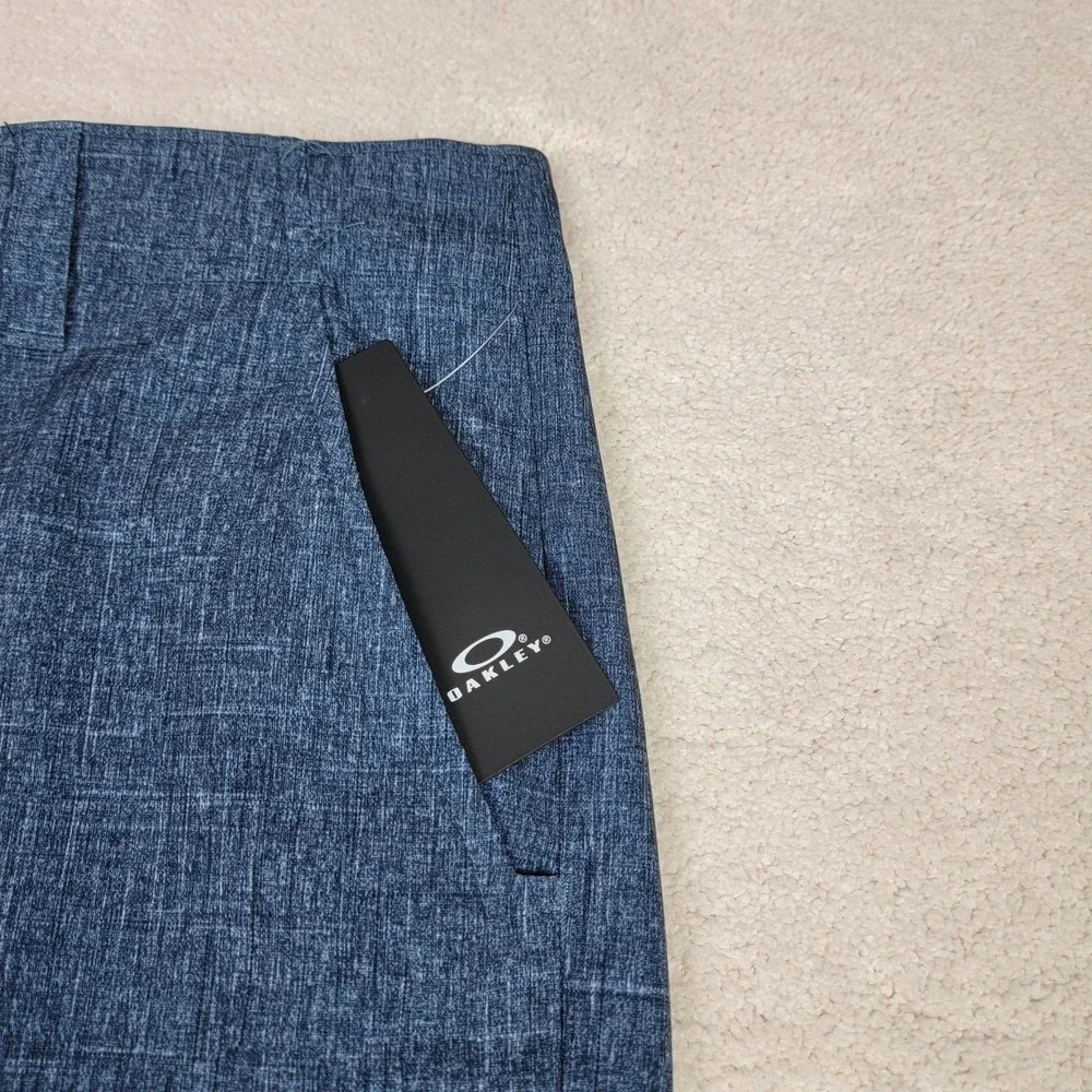 Oakley Control Heather NEW Men's 38 Copen Blue Flat Front Reg‎ Fit Golf Shorts